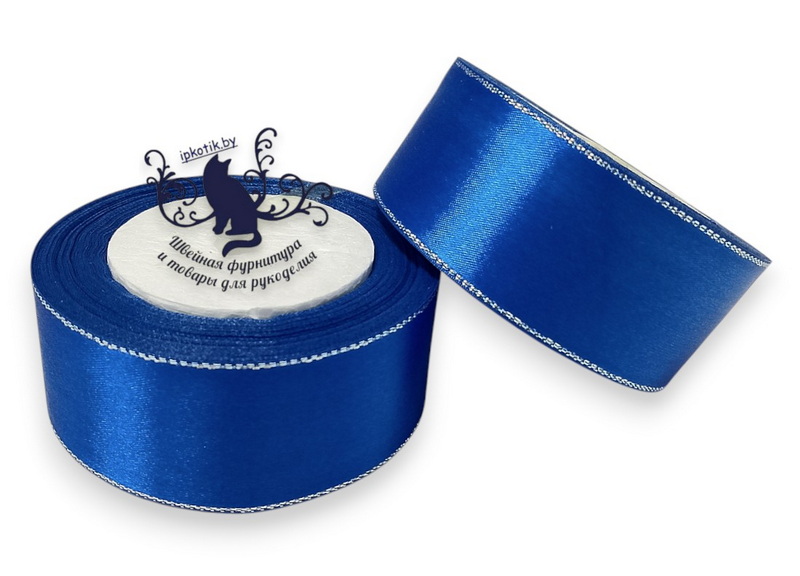 Лента атласная с люрексом 40мм бобинами