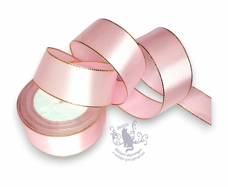Лента атласная с люрексом 40мм метражом
