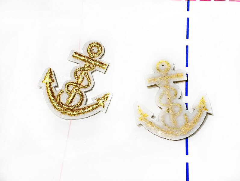 003 Термоаппликация 3,0*3,5 см Якорь золотой