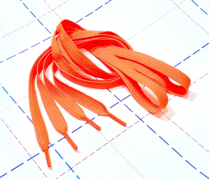 004 Шнурок кроссовочный 10мм/100см Оранжевый неон