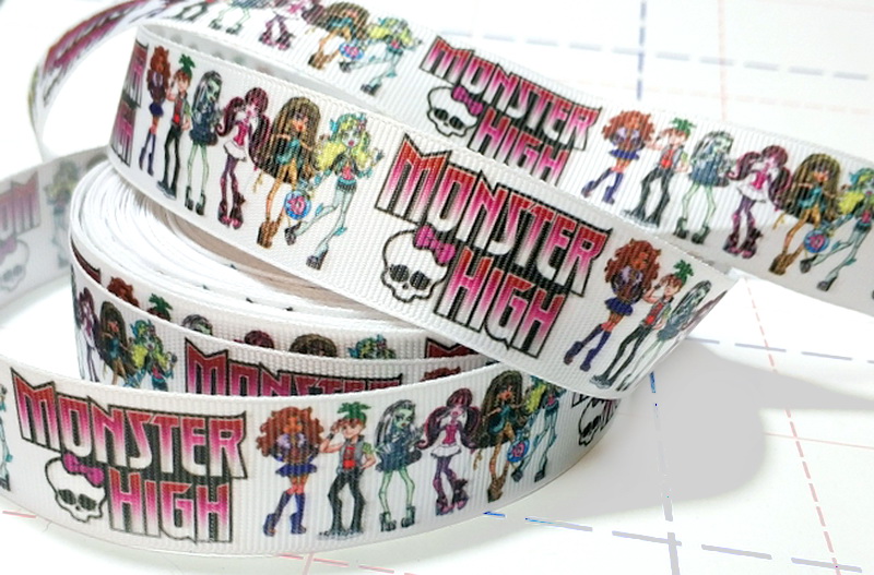 030 25мм Репсовая лента с рисунком 23м (+-1м) МонстерХай