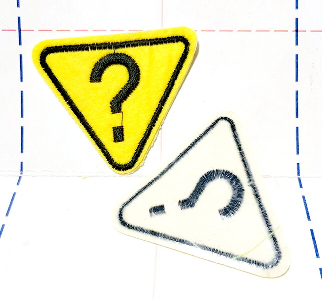 042 Термоаппликация 5,0*6,0 см Вопрос желтый