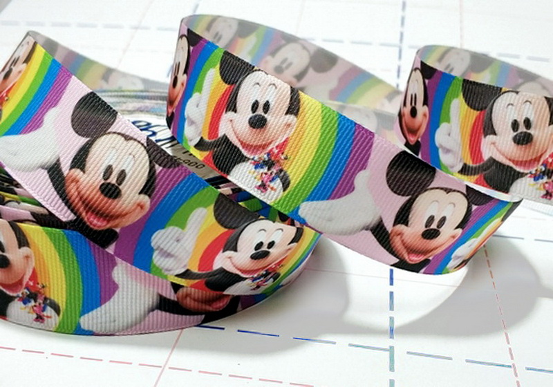 050 25мм Репсовая лента с рисунком 23м (+-1м) Микки