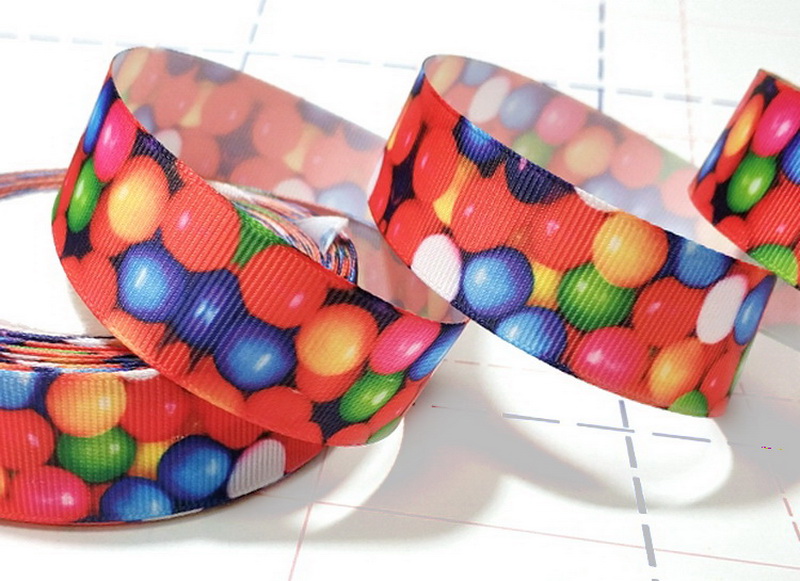 057 25мм Репсовая лента с рисунком 23м (+-1м) Драже