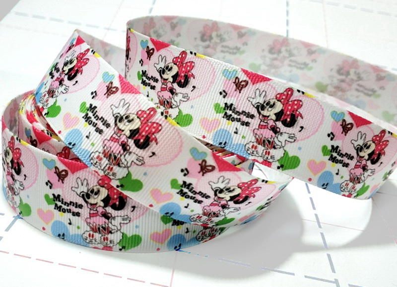 065 25мм Репсовая лента с рисунком 23м (+-1м) Минни