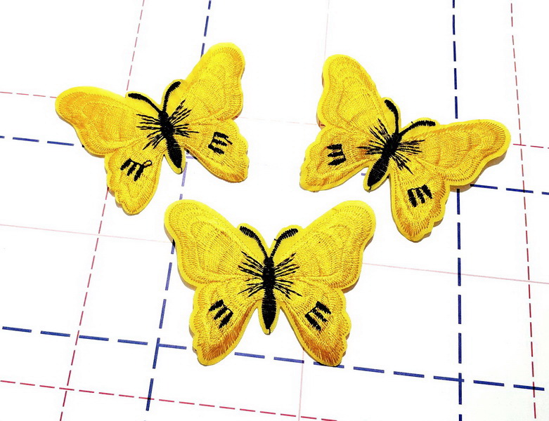 092 Термоаппликация 7,5*5,5см Бабочка Желтый