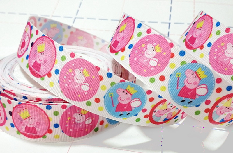 105 25мм Репсовая лента с рисунком 23м (+-1м) Пеппа