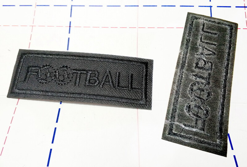 106 Термоаппликация 9,2*3,3 см Футбол прямоугольник Черный