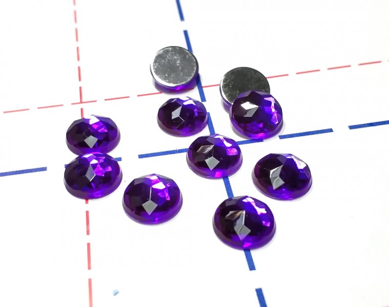 10 мм Стразы клеевые тип Г1 10шт/уп Фиолетовый