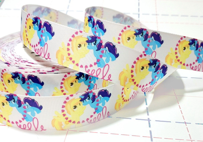 123 25мм Репсовая лента с рисунком 23м (+-1м) Пони