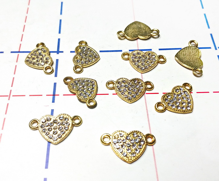 125 Подвеска 20*11мм Сердечко со стразами