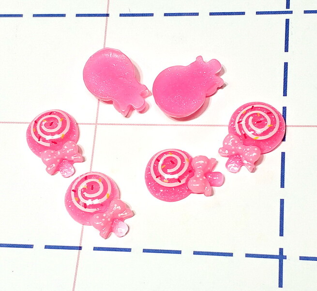 128 Кабошон Леденец 14*20 мм ярко-розовый