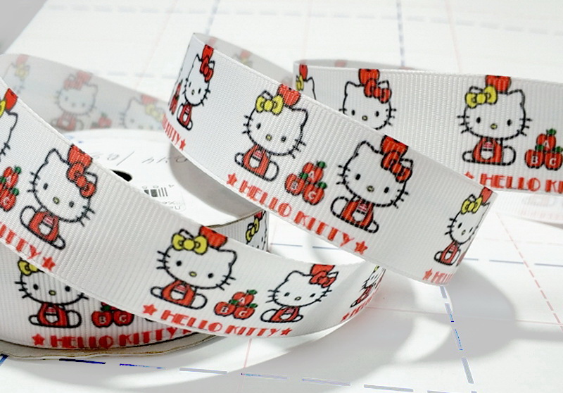 138 25мм Репсовая лента с рисунком 9,1м (+-0,3м) Китти