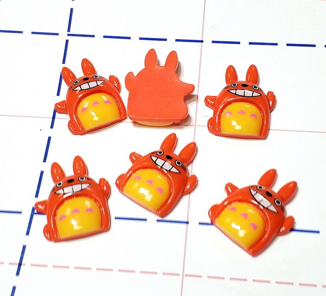 140 Кабошон Тоторо 28*23 ярко-оранжевый