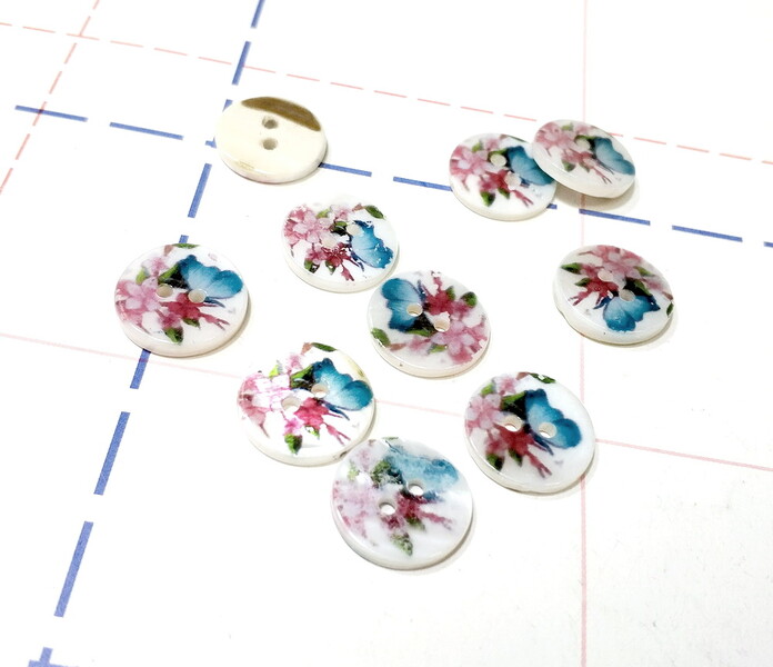 15/2 Пуговицы Декор 10шт/уп Бабочка