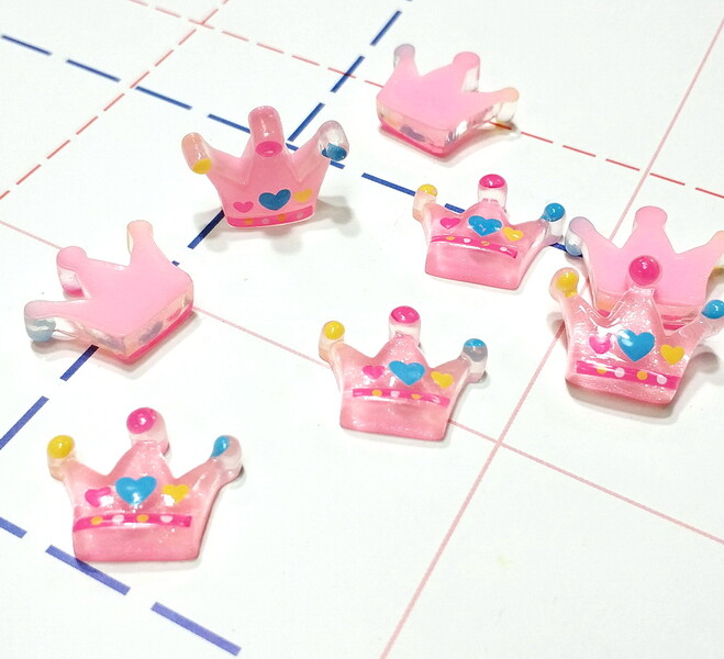 157 Кабошон Корона 16*20 мм светло-розовый