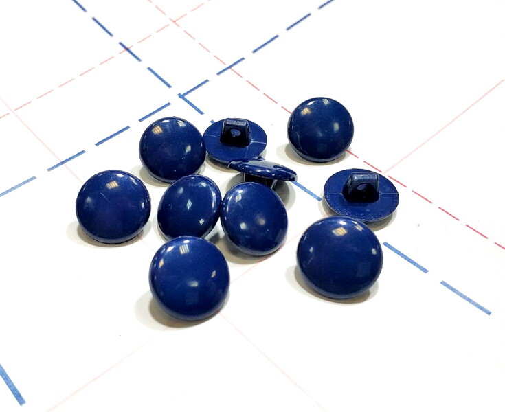 15 мм Пуговицы Плоские 10шт/уп Темно-синий