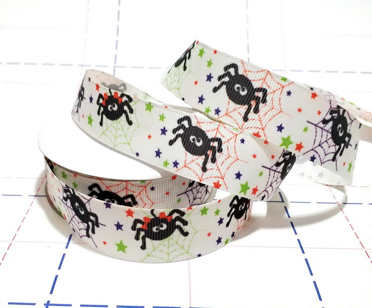 161 25мм Репсовая лента с рисунком 23м/боб (+-1м) Пауки