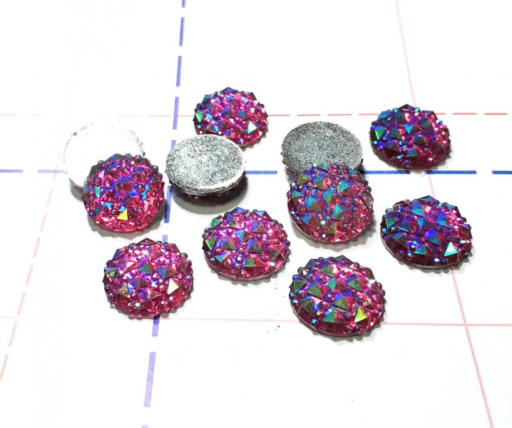 16 мм Стразы клеевые тип К Круг-кристалл Фиолетовый