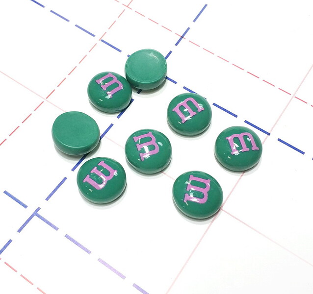 184 Кабошон М&М 15 мм морская волна