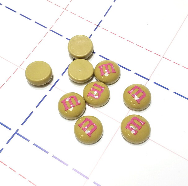 188 Кабошон М&М 15 мм горчичный