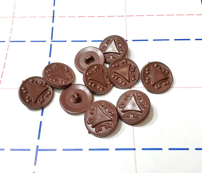 18 мм Пуговицы Декор 10шт/уп Узор Коричневый
