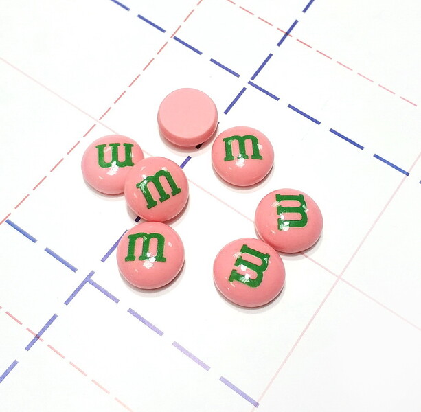 193 Кабошон М&М 15 мм коралловый