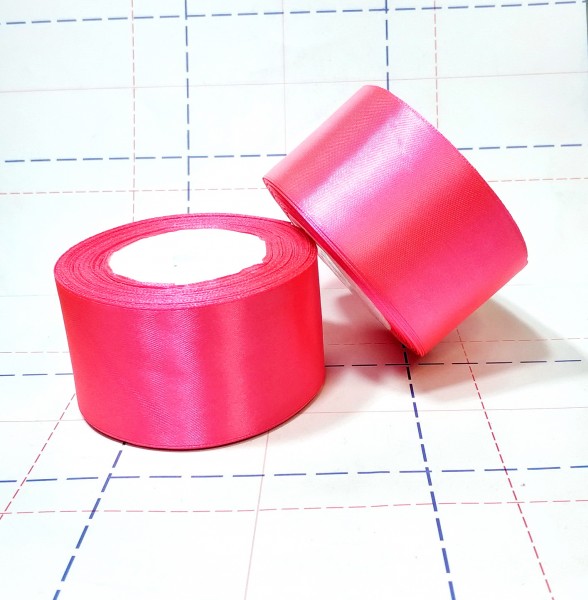 194 Лента атласная 50мм 23м (+-1м) оттенок розового флюор