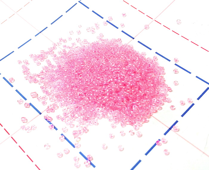 204/1 Бисер р.12 Прозрачный радужный с цветной серединой__УПАКОВКА 450(+-5)гр