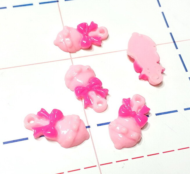 215 Кабошон Погремушка 27 мм розовый