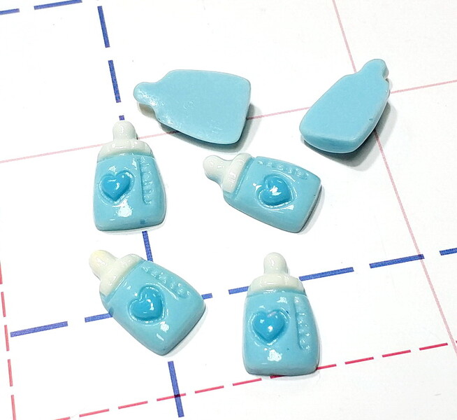 218 Кабошон Бутылочка 22 мм голубой