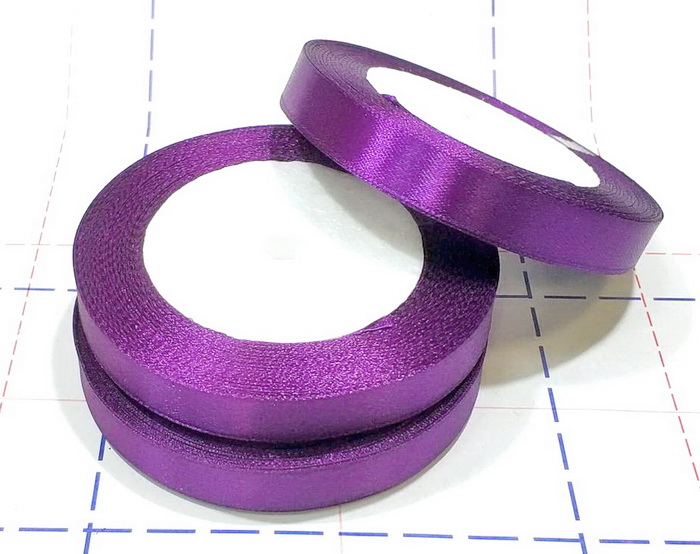 220 Лента атласная 12 мм 23м (+-1м) оттенок темно-фиолетового