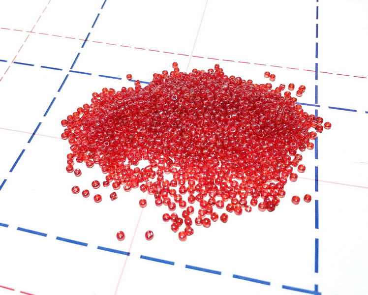 2225 Бисер р.12 Прозрачный с цветной серединой__УПАКОВКА 450(+-5гр)гр