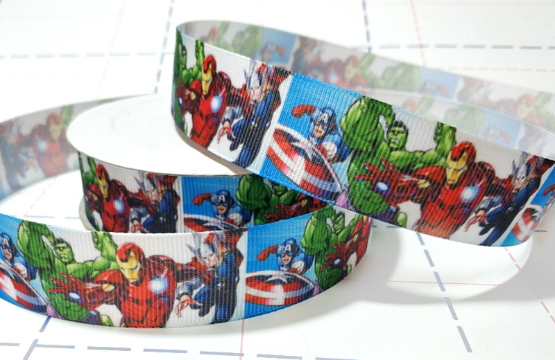 224 25мм Репсовая лента с рисунком 18,3м (+-1м) Мстители