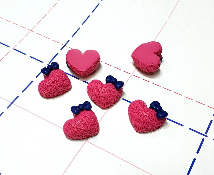 224 Кабошон Сердце 20 мм малиновый