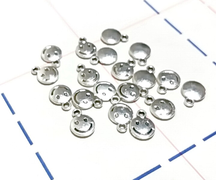 248 Подвеска 9*7мм Смайл Темное серебро