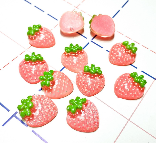 024 Кабошон Клубника 20*18 мм коралловый