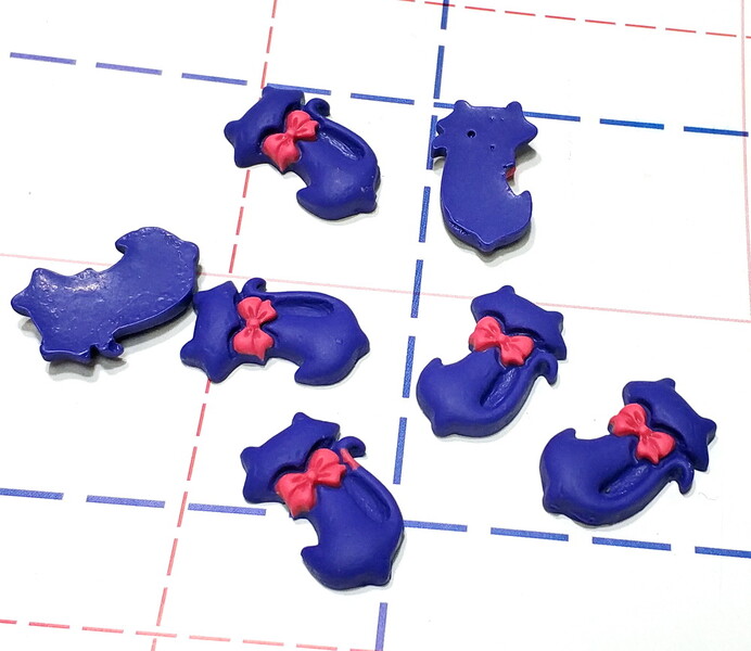 251 Кабошон Кошечка 25 мм синий