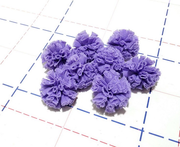 Помпоны однотон 25мм Фиолетовый