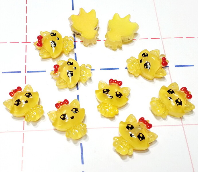 288 Кабошон Кошка 20 мм желтый