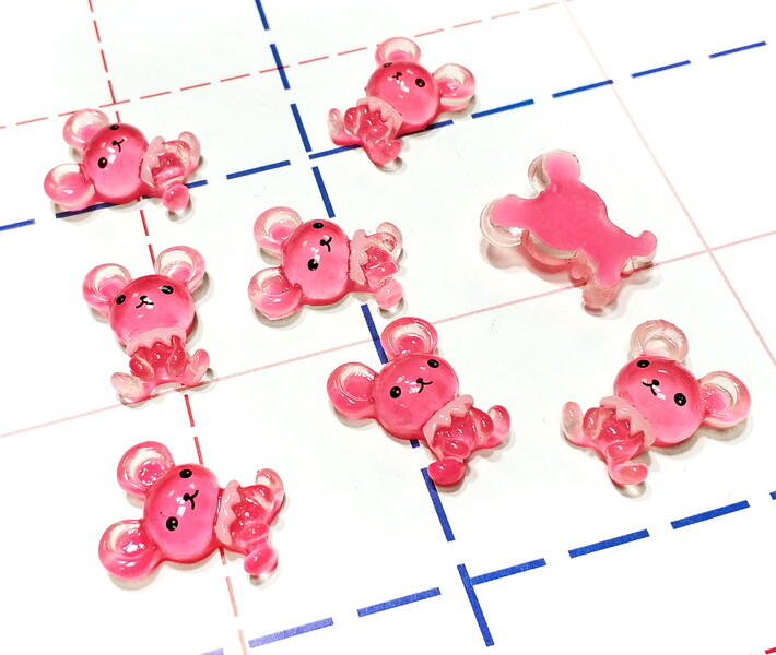 294 Кабошон Мышка 20 мм ярко-розовый