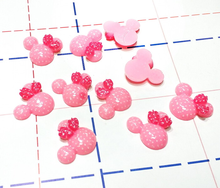 297 Кабошон Микки 20 мм розовый