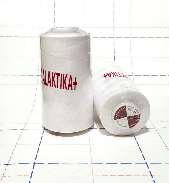 301 GALAKTIKA Плюс 40/2 Нитки 5000 ярд. Белый