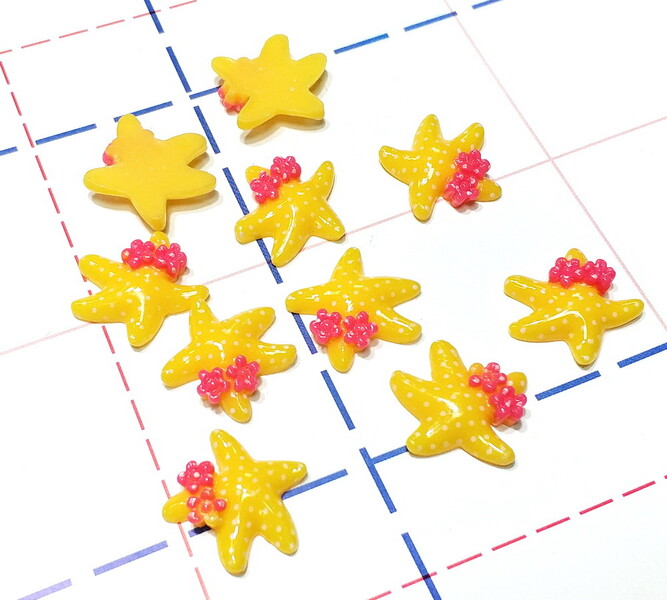 306 Кабошон Морская звезда 20 мм желтый