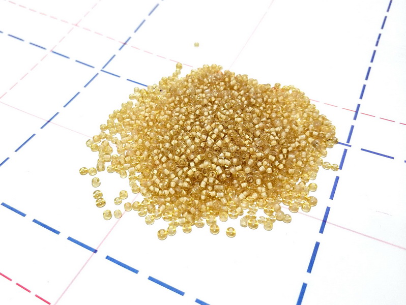 308 Бисер р.12 Прозрачный с цветной серединой__УПАКОВКА 450(+-5гр)гр