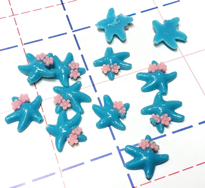 309 Кабошон Морская звезда 20 мм голубой