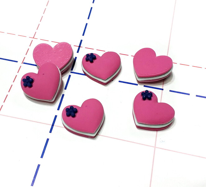 322 Кабошон Сердце слоеное 20 мм малиновый