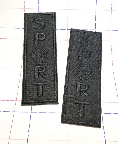 330 Термоаппликация 15,3*5,5см Прямоугольник Спорт черный