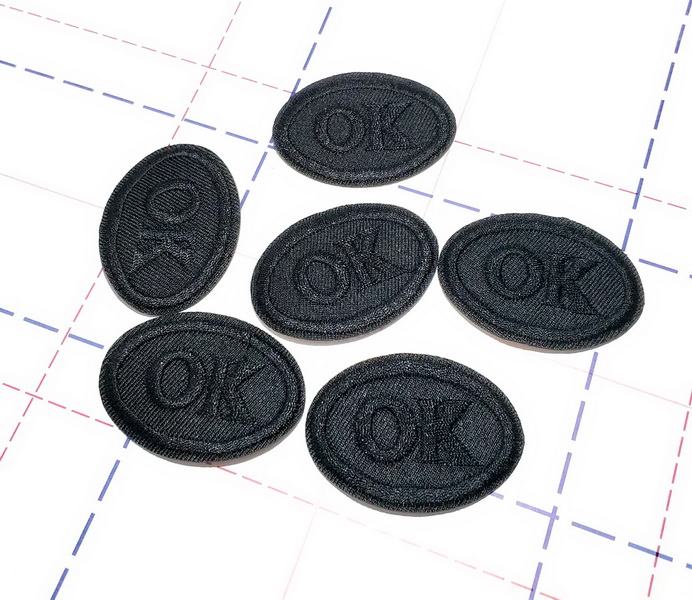 337 Термоаппликация 5,0*3,7см Овал ОК черный