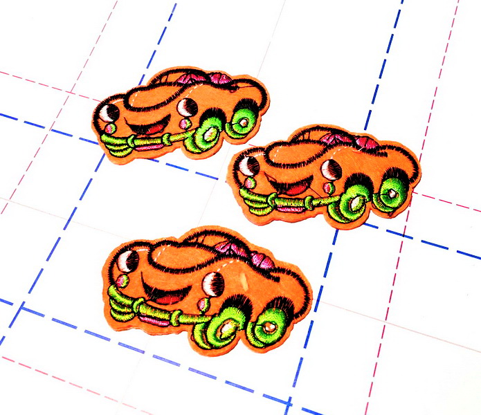 339 Термоаппликация 7,5*4,5см Тачка оранжевый